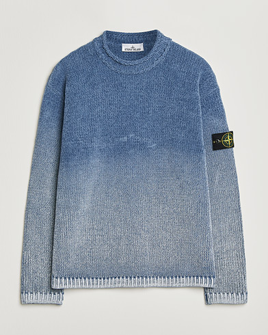 Stone Island Cotton Chenille Degrade Print Crewneck Dark Blue – Blu