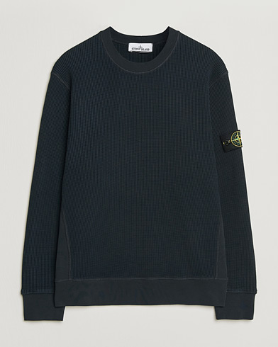 Stone Island Organic Cotton Waffle Fleece Sweatshirt Navy – Blu