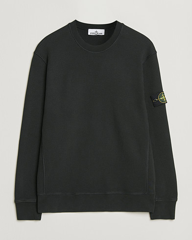 Stone Island Organic Cotton Waffle Fleece Sweatshirt Black – Nero