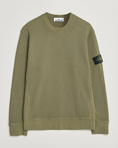 Stone Island Organic Cotton Waffle Fleece Sweatshirt Military – Verde