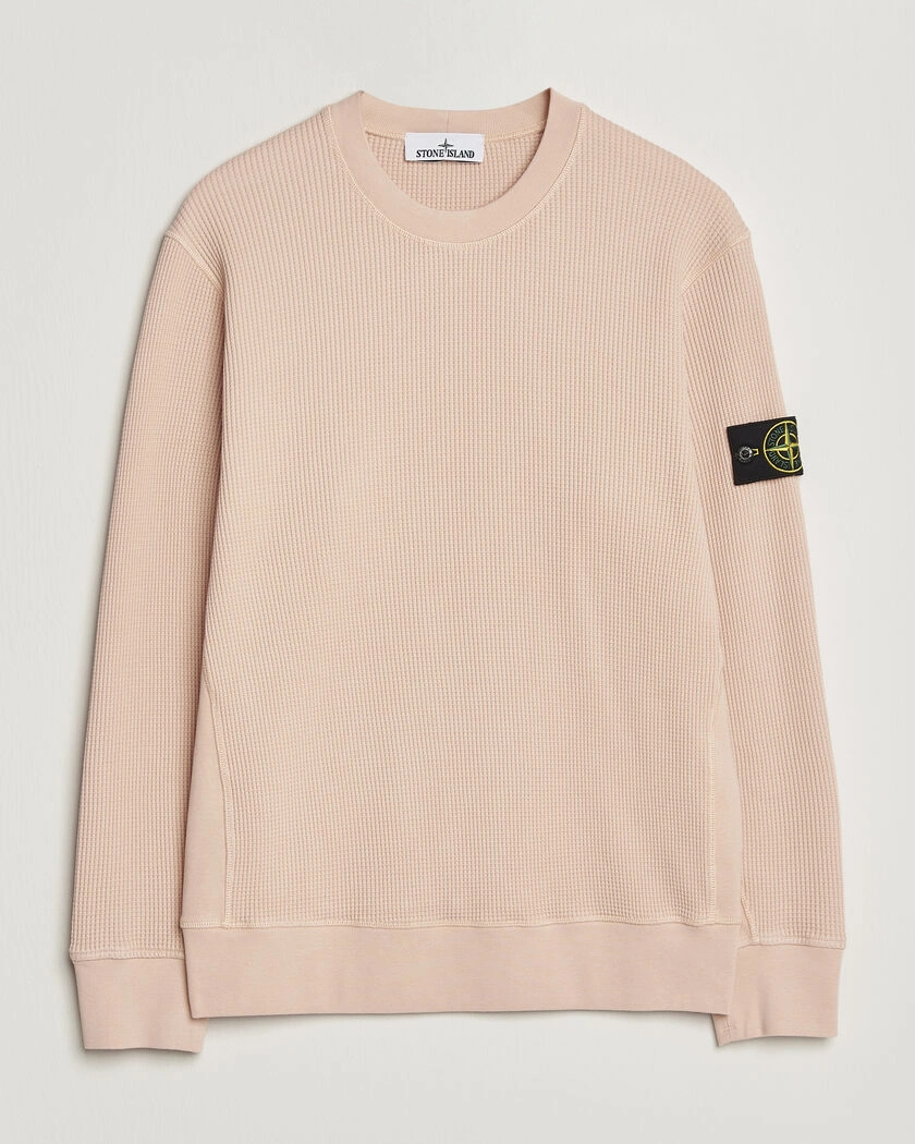 Stone Island Organic Cotton Waffle Fleece Sweatshirt Plaster Pink – Rosa