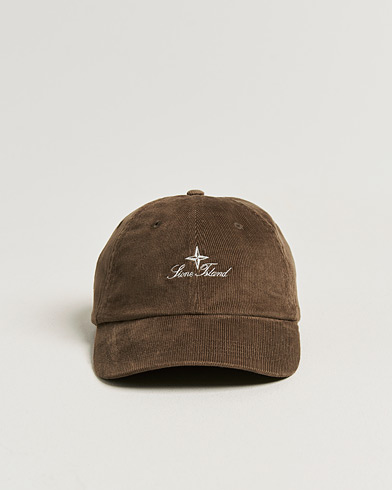 Stone Island Micro Cord Cotton Cap Umber – Marrone