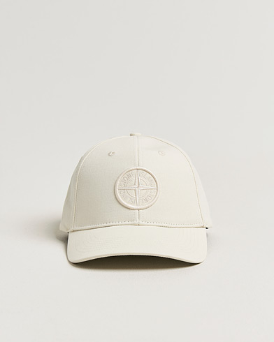 Stone Island Classic Cotton Logo Cap Ivory – Bianco
