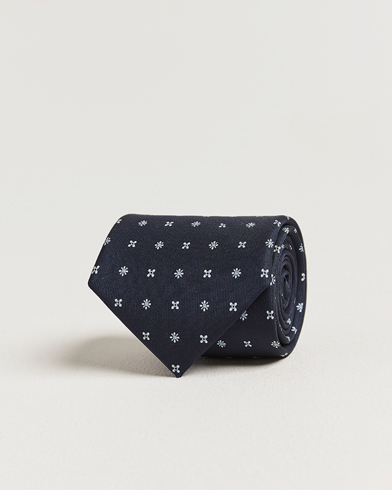 E. Marinella 3-Fold Printed Silk Tie Navy – Blu
