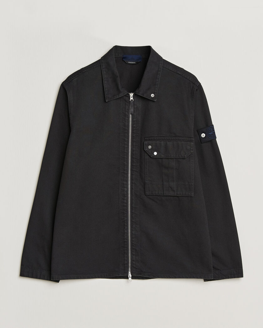 Stone Island Denim Zip Overshirt Black – Nero