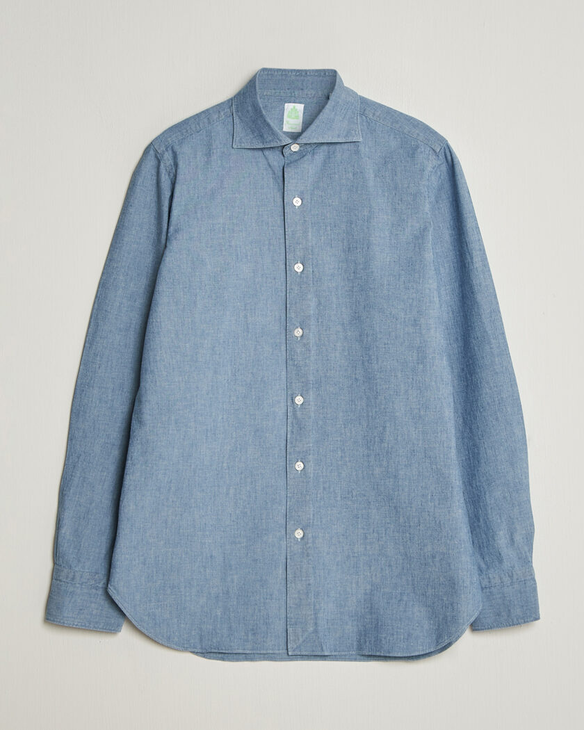 Finamore Napoli Gaeta Chambray Shirt Light Blue – Blu