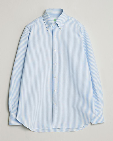 Finamore Napoli Gaeta Oxford Button Down Shirt Light Blue Stripe – Blu