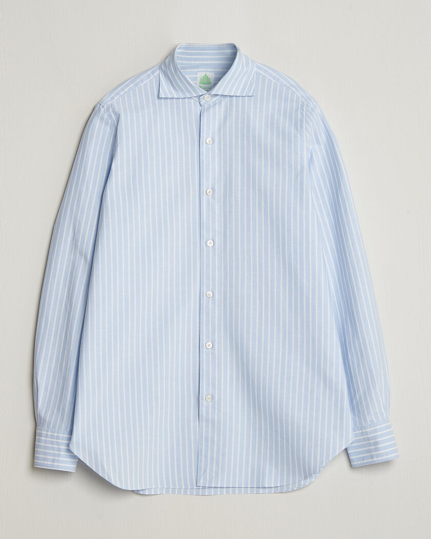 Finamore Napoli Gaeta Pinpoint Oxford Shirt Light Blue Stripe – Blu
