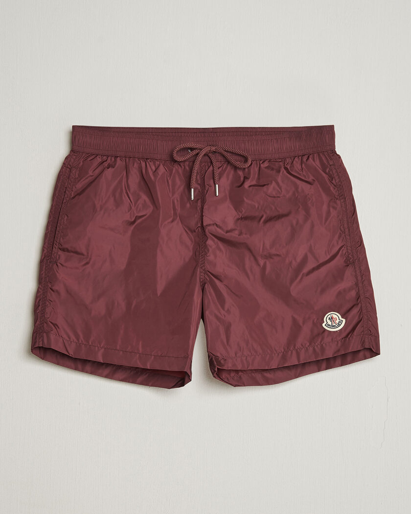 Moncler Nylon Swim Shorts Burgundy – Rosso