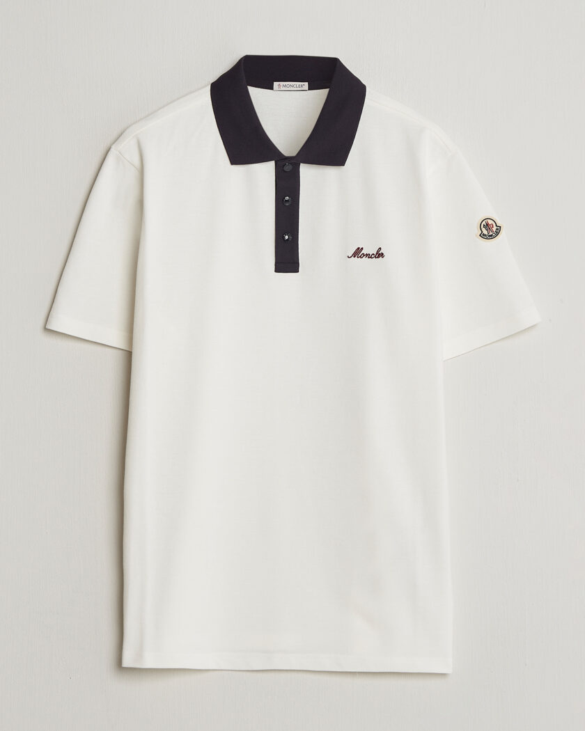 Moncler Signature Logo Polo Off White – Bianco