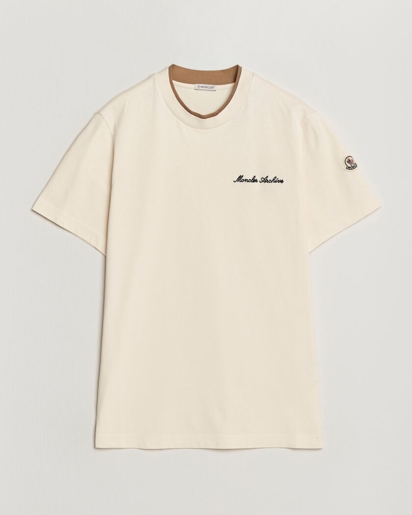 Moncler Signature Logo T-Shirt Off White – Bianco