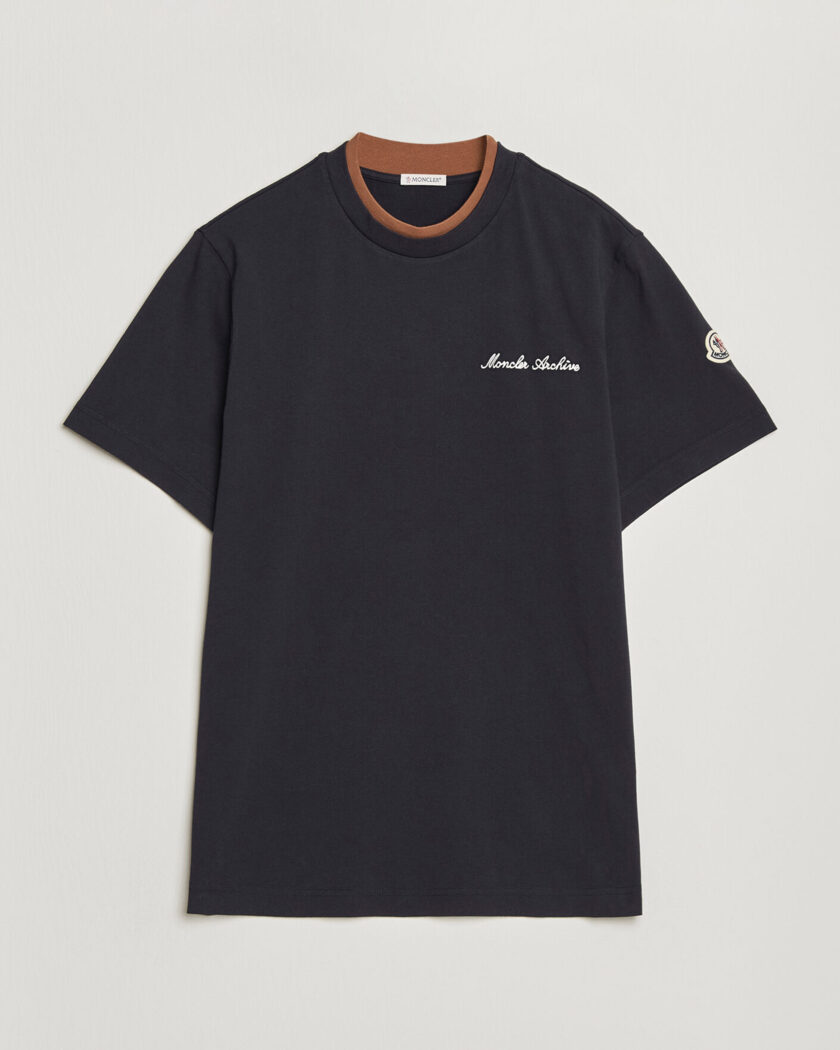 Moncler Signature Logo T-Shirt Navy – Blu