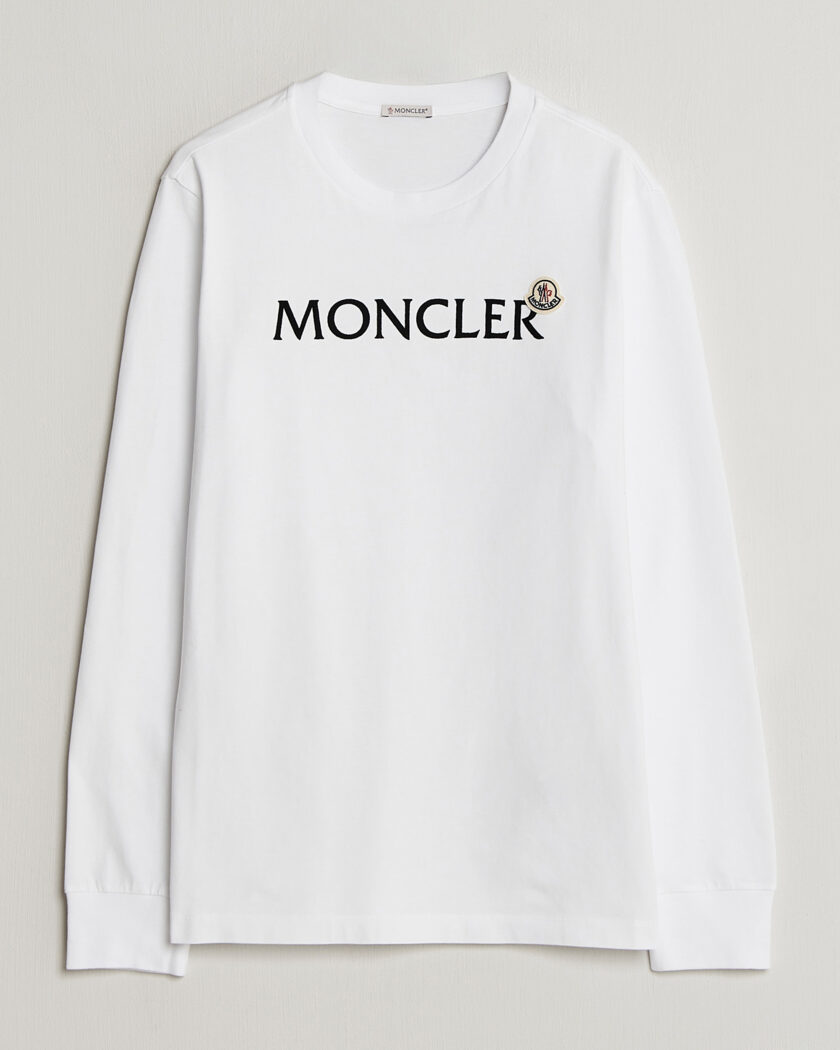 Moncler Lettering Logo Long Sleeve T-Shirt White – Bianco