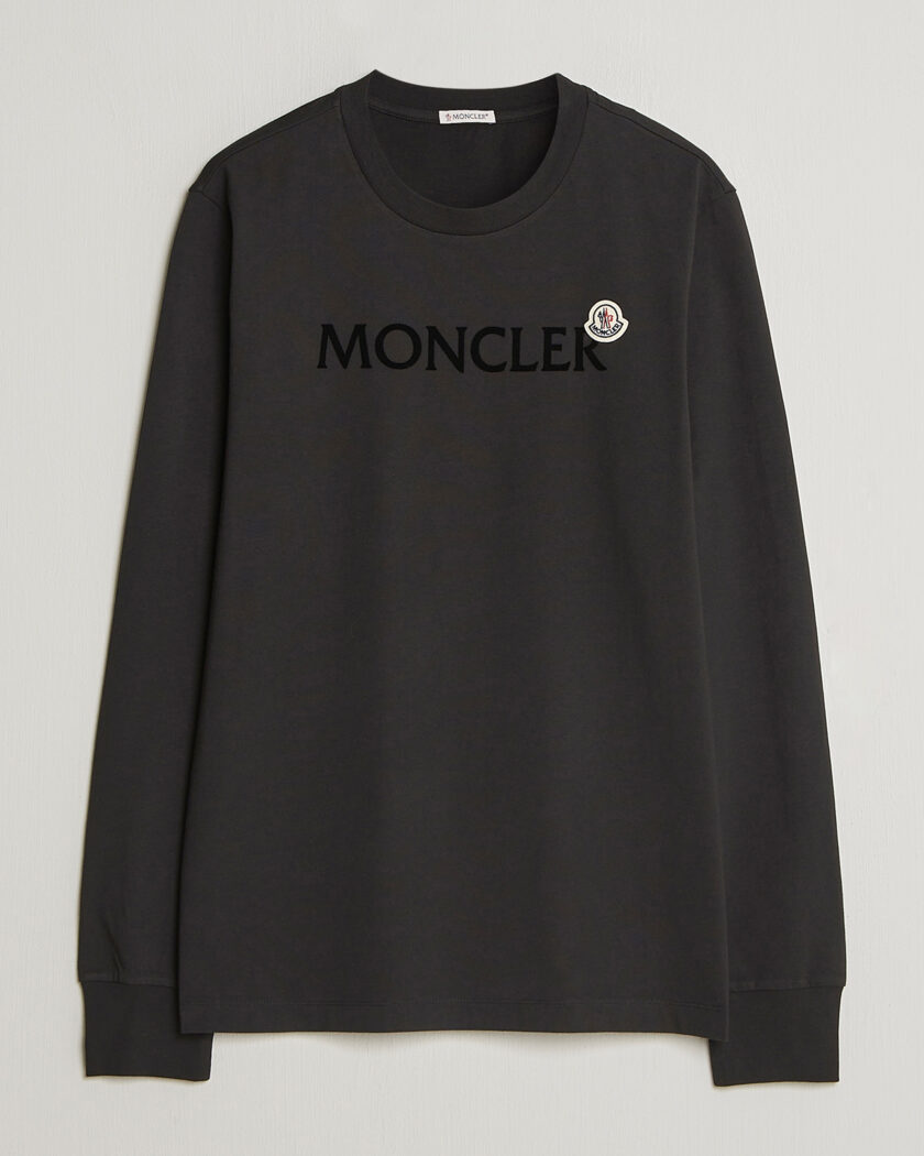 Moncler Lettering Logo Long Sleeve T-Shirt Black – Nero
