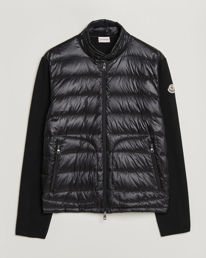 Moncler Hybrid Laque Zip Cardigan Black – Nero