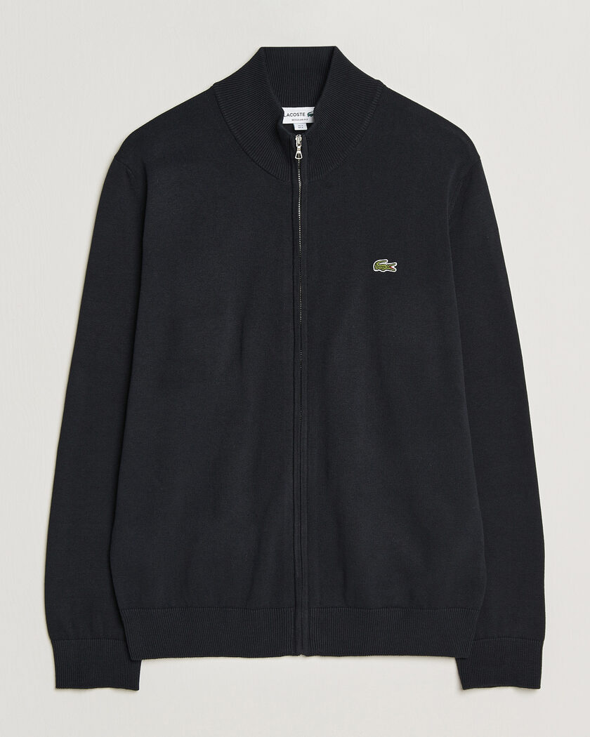 Lacoste Cotton Knitted Full Zip Black – Nero