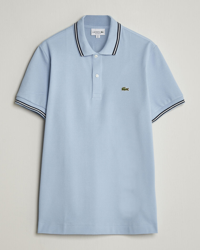 Lacoste Original Tipped Polo Piké Chambray – Blu