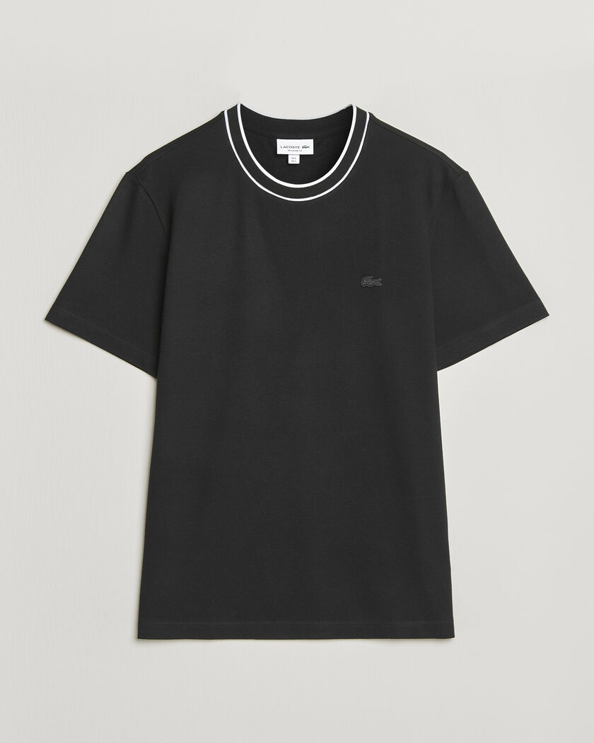 Lacoste Contrast Rib Piqué T-Shirt Black – Nero
