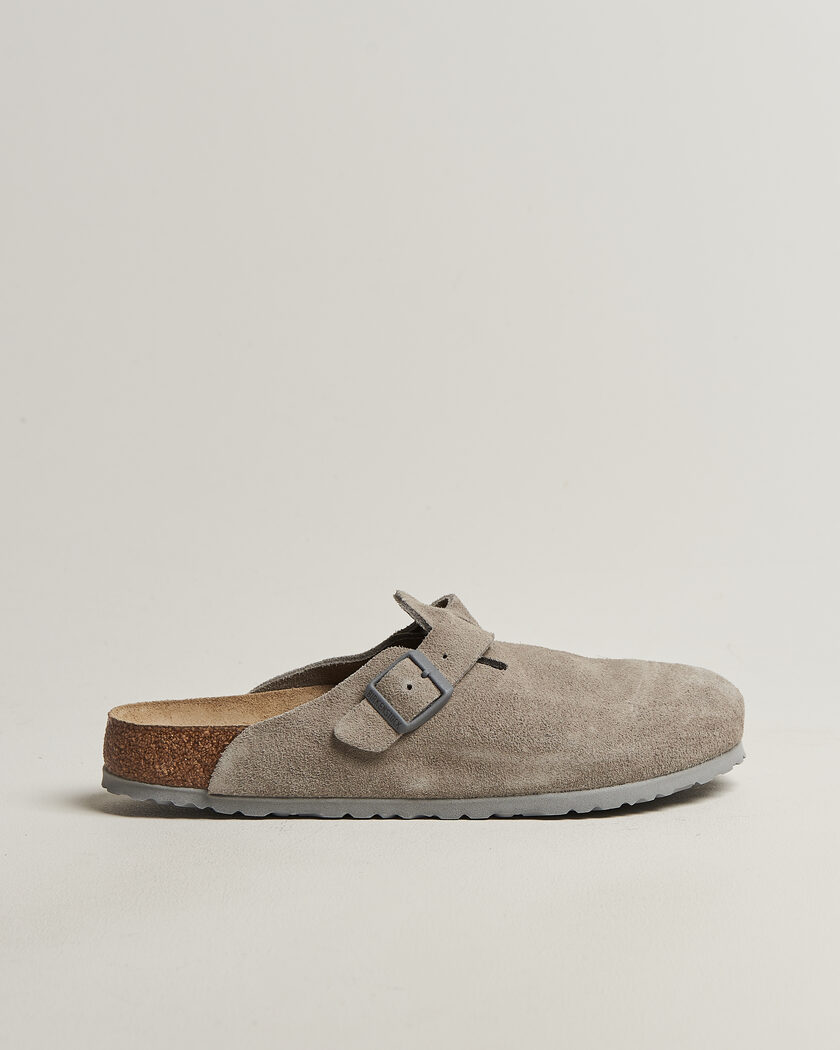 BIRKENSTOCK Boston Soft Footbed Stone Coin Suede – Grigio
