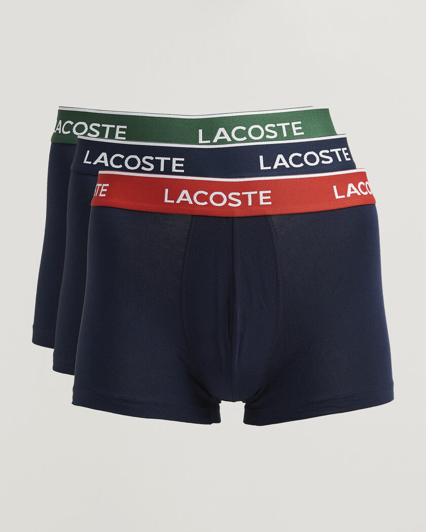 Lacoste 3-Pack Stretch Cotton Trunks Navy Blue – Blu
