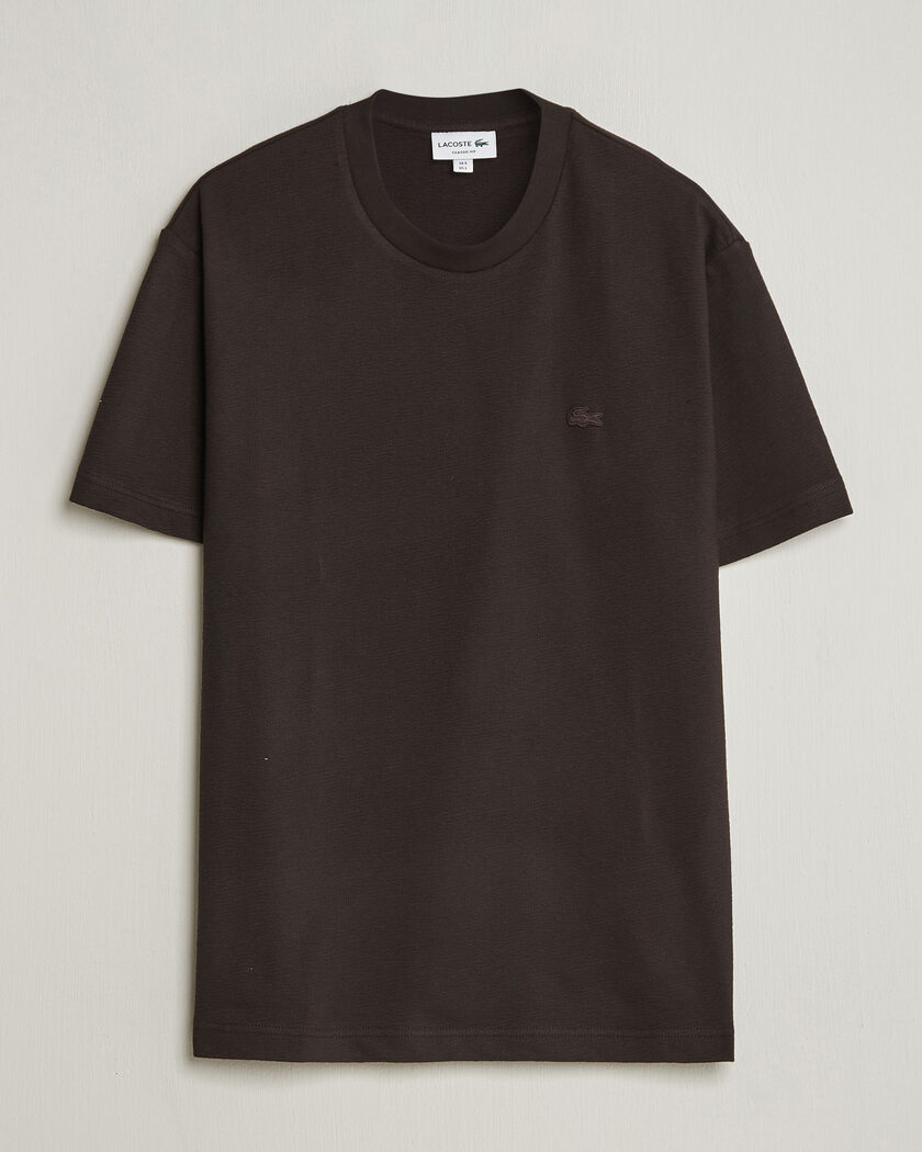 Lacoste Textured Cotton T-Shirt Buffalo Brown – Marrone