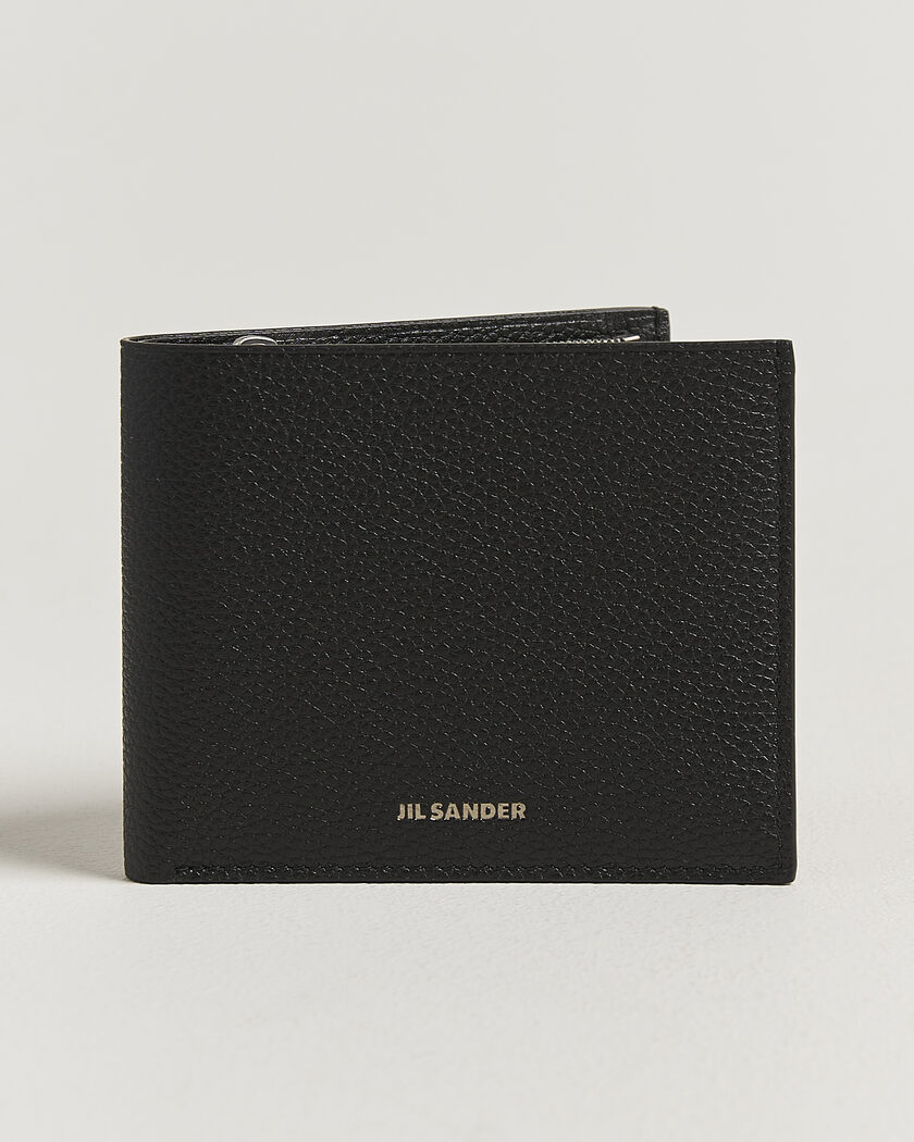 Jil Sander Grain Leather Zip Wallet Black – Nero