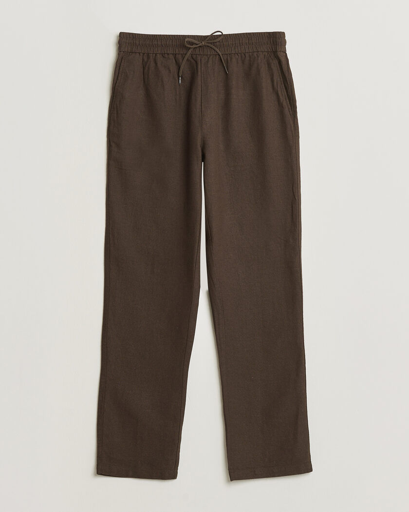 LES DEUX Patrick Heavy Linen/Cotton Pants Brown – Marrone