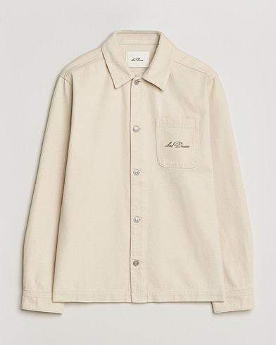 LES DEUX Layton Faience Twill Overshirt Ivory – Bianco
