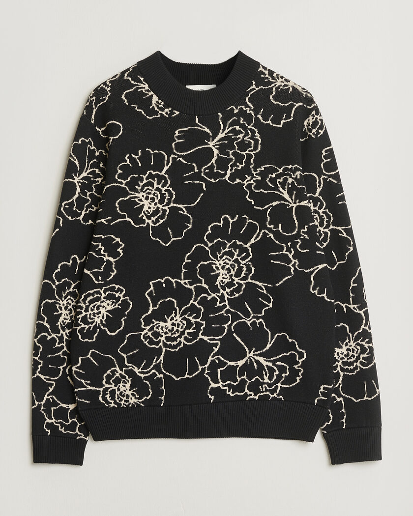 LES DEUX Gaston Poppy Jaquard Knit Black – Nero