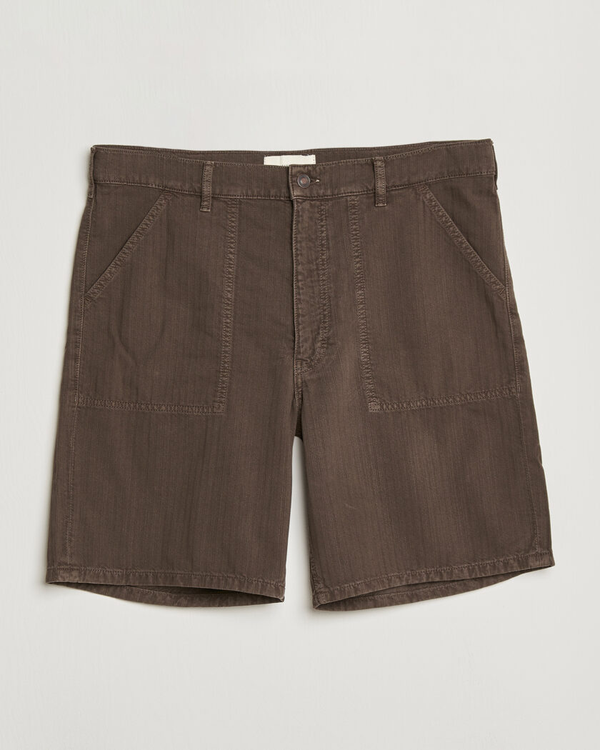 Jeanerica Genua Worker Chino Shorts Chevron Brown – Marrone