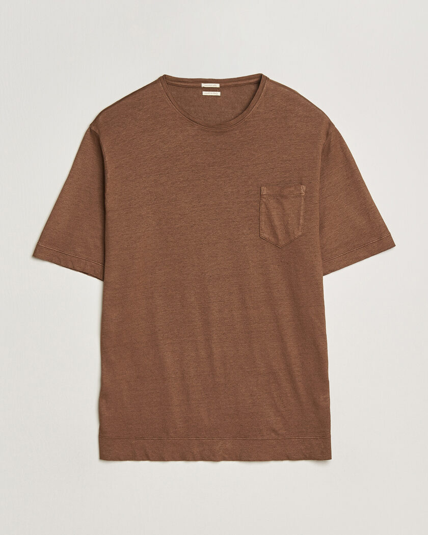 Massimo Alba Panarea Cotton/Linen T-Shirt Wood – Marrone