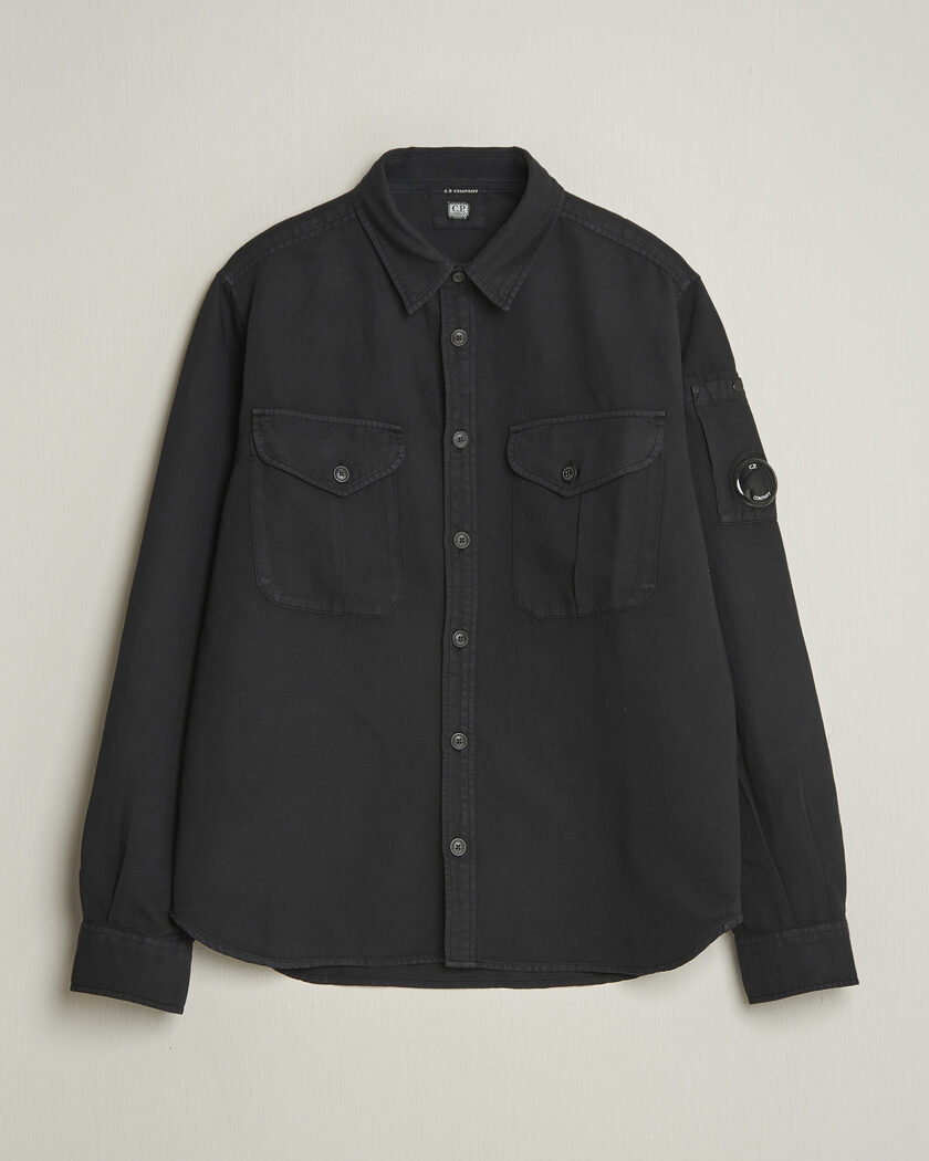 C.P. Company Cotton/Linen Pocket Shirt Black – Nero