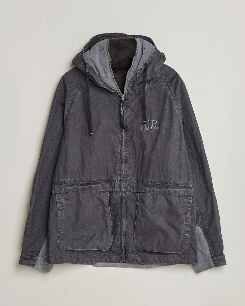 C.P. Company 50 Fili Wax Hood Jacket Black – Nero