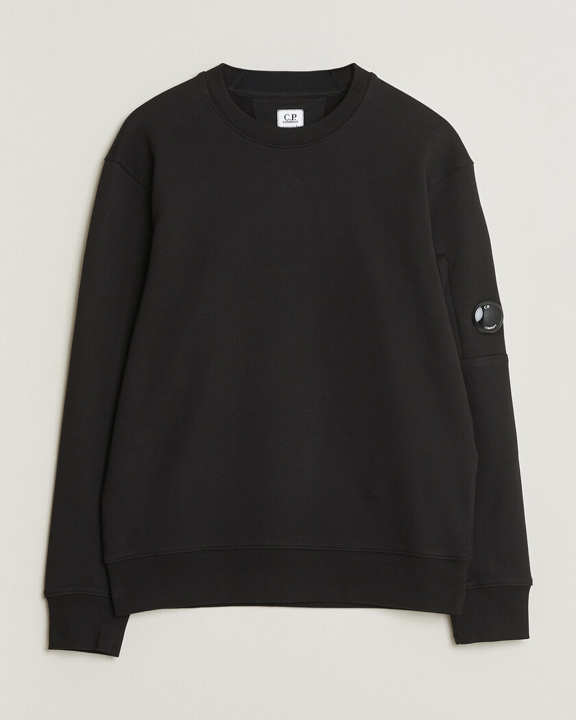 C.P. Company Diagonal Raised Fleece Lens Sweatshirt Black – Nero