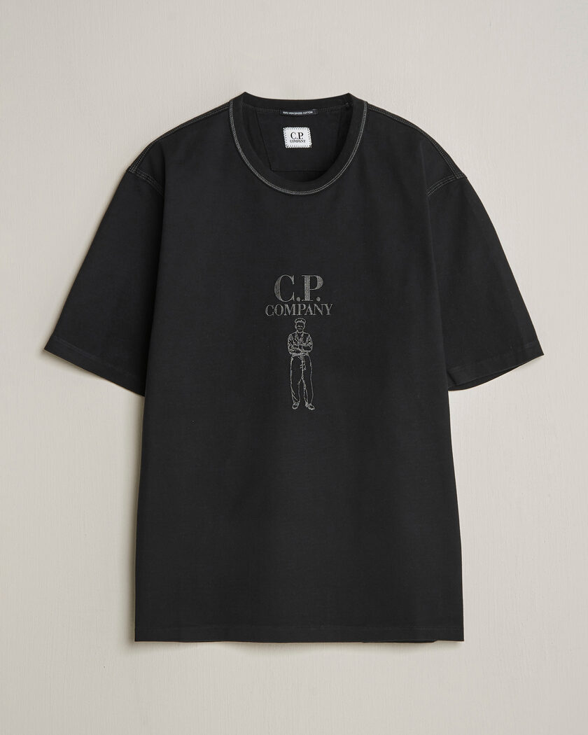 C.P. Company Mercerized Heavy Cotton Chest Logo T-Shirt Black – Nero