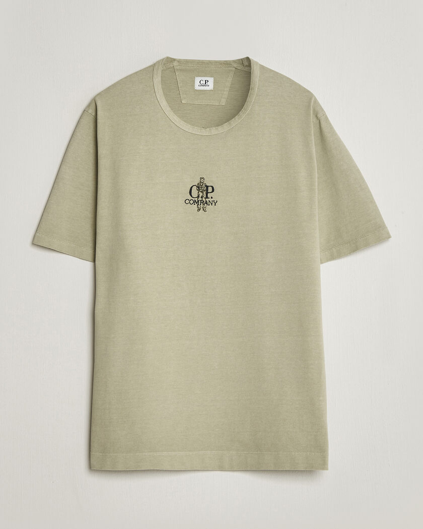 C.P. Company Back Printed Cotton T-Shirt Washed Green – Verde