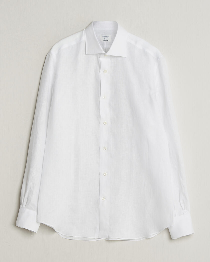 Mazzarelli Soft Linen Shirt White – Bianco