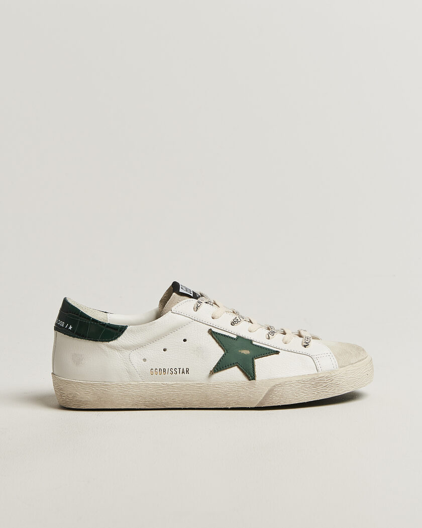 Golden Goose Super-Star Sneakers White/Green – Bianco