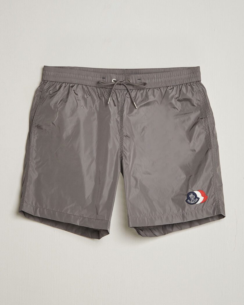 Moncler Tricolore Logo Swim Shorts Grey – Grigio