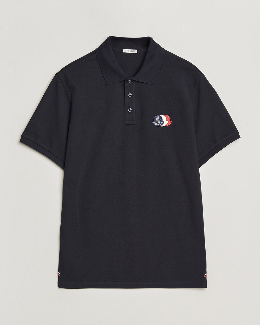 Moncler Tricolore Logo Polo Navy – Blu