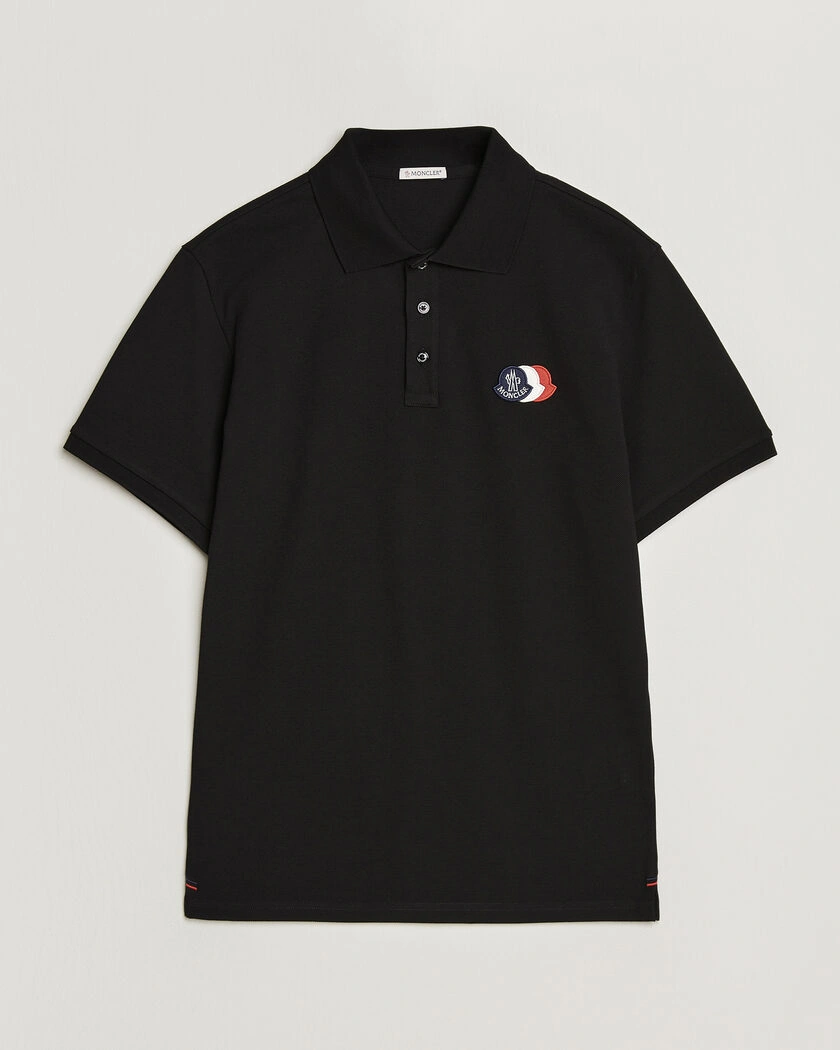 Moncler Tricolore Logo Polo Black – Nero