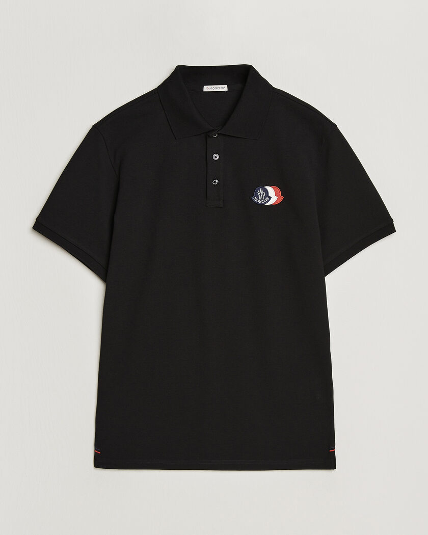Moncler Tricolore Logo Polo Black – Nero