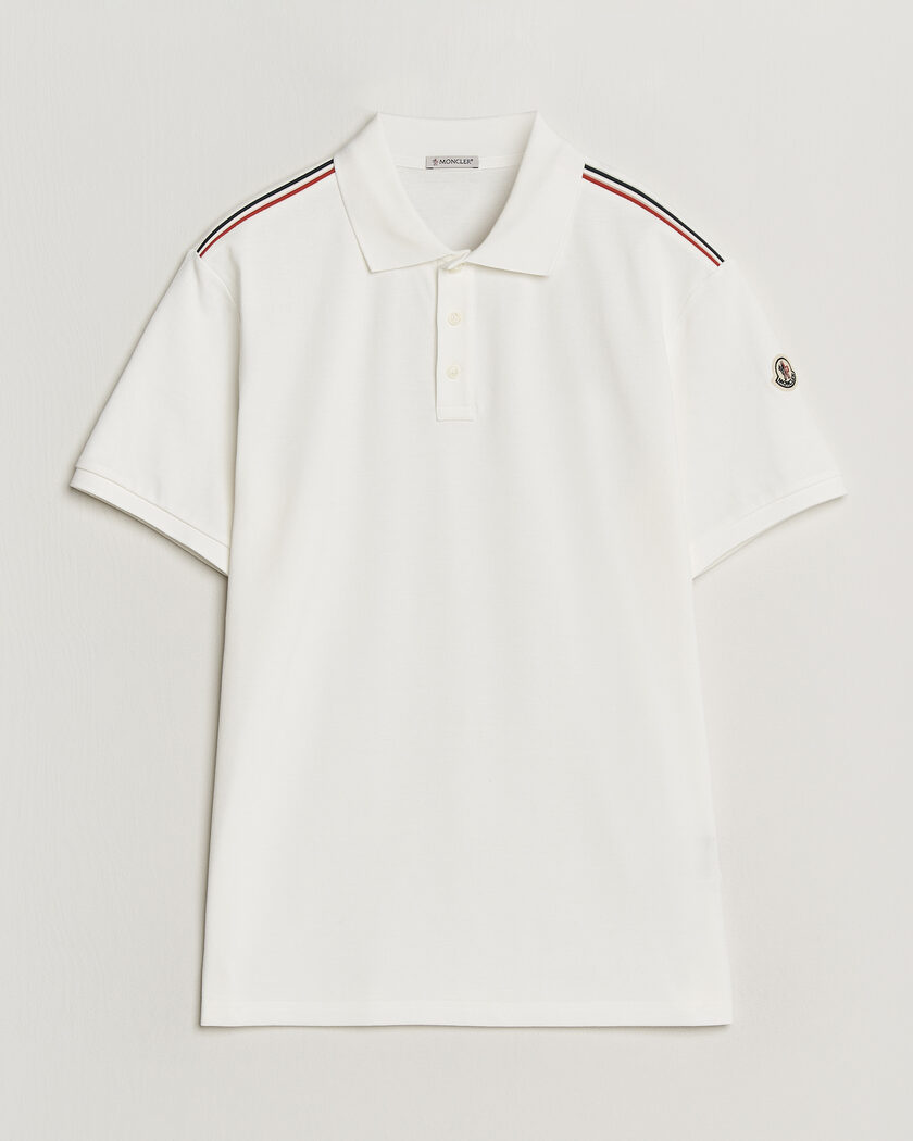 Moncler Tricolore Shoulder Polo White – Bianco