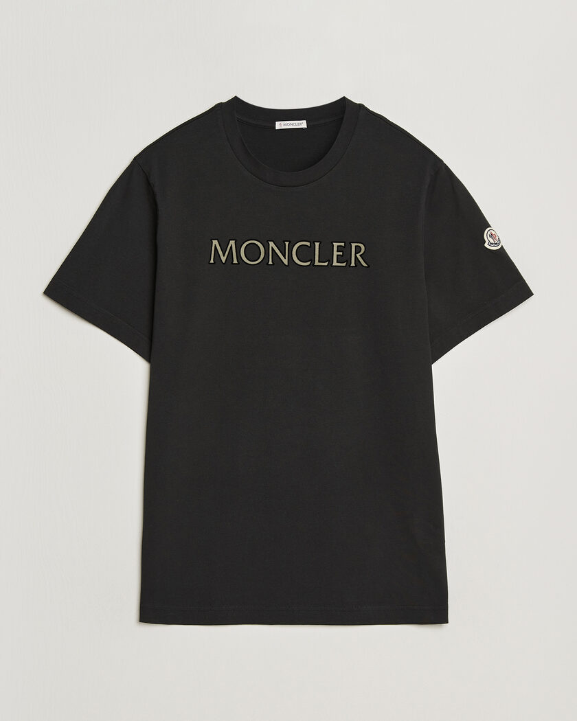 Moncler Flock Print Logo T-Shirt Black – Nero