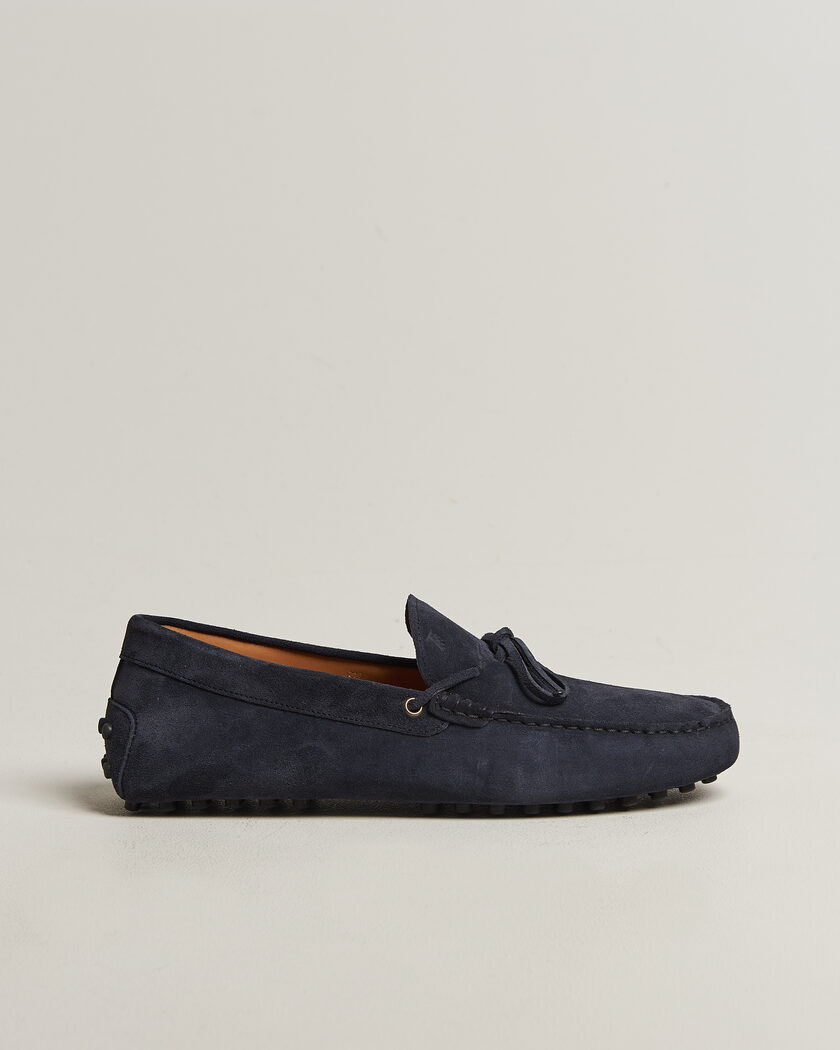 Tod's Lacetto Gommino Carshoe Navy Suede – Blu