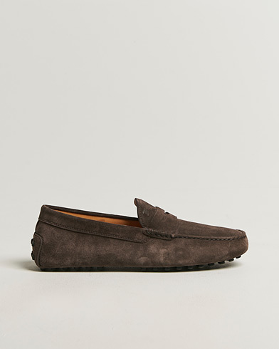 Tod's Gommino Carshoe Dark Brown Suede – Marrone