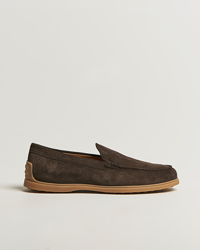 Tod's Gomma Leggera Loafers Dark Brown Suede – Marrone