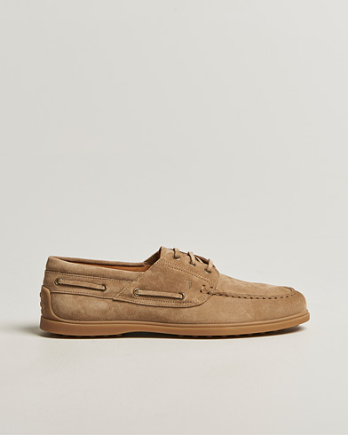 Tod's Gomma Leggera Boat Shoe Chestnut Suede – Marrone
