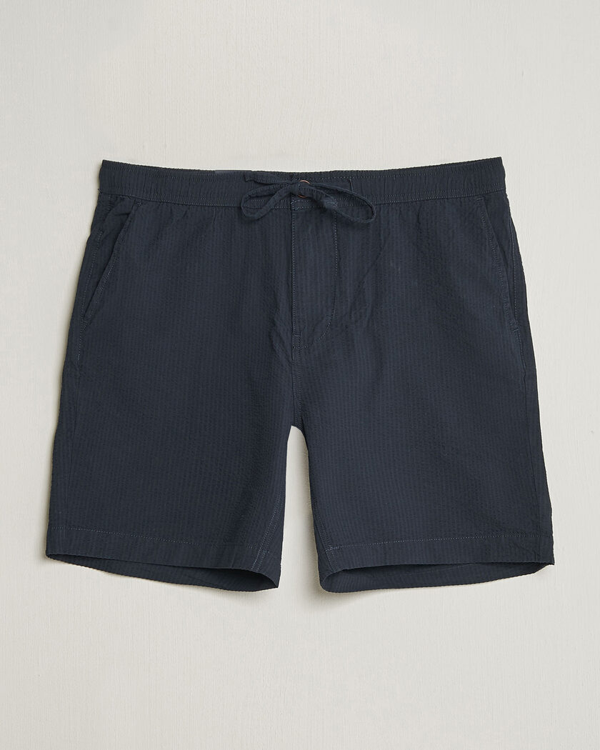Morris Fenix Seersucker Shorts Dark Blue – Blu