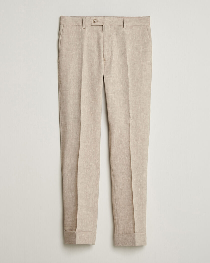 Morris Jack Linen Trousers Khaki – Beige
